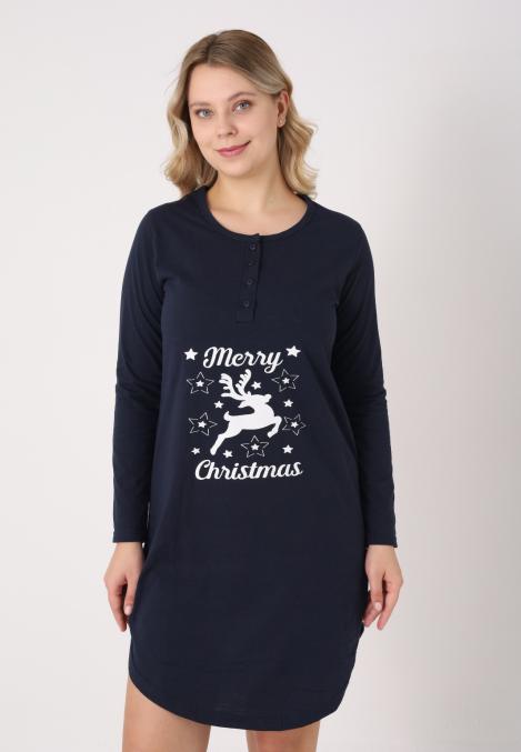 Camasa de noapte Craciun,Imprimeu Ren,En-gros